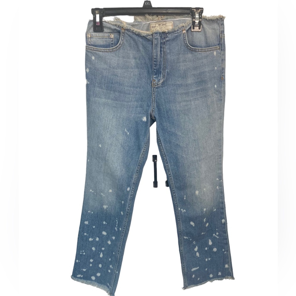 Free People The Cropped Bootcut Raw Hem/Waist Jeans